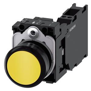 Siemens 3SU11000AB303FA0 – Siemens Pushbutton, 22 mm, round, plastic, yellow, pushbutton, flat, momentary contact type, with ho