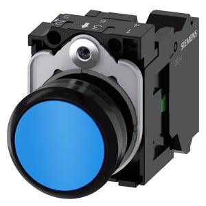 Siemens 3SU11000AB503BA0-Z Y11 – Siemens Pushbutton, 22 mm, round, plastic, blue, pushbutton, flat, momentary contact type, with hold