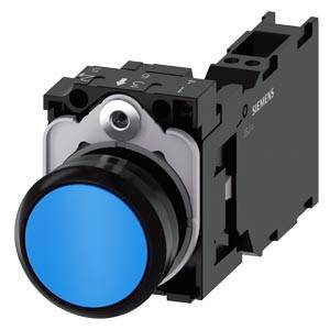 Siemens 3SU11000AB503FA0-Z Y11 – Siemens Pushbutton, 22 mm, round, plastic, blue, pushbutton, flat, momentary contact type, with hold