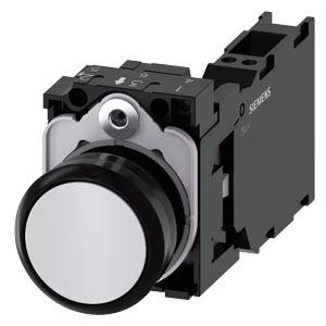 Siemens 3SU11000AB603FA0-Z Y19 – Siemens Pushbutton, 22 mm, round, plastic, white, pushbutton, flat, momentary contact type, with hol