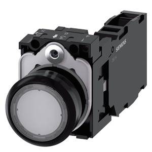 Siemens 3SU11000AB701FA0-Z Y19 – Siemens Pushbutton, 22 mm, round, plastic, clear, pushbutton, flat, momentary contact type, with hol