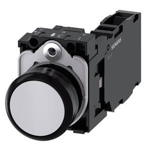Siemens 3SU11000AB801FA0-Z Y11 – Siemens Pushbutton, 22 mm, round, plastic, gray, pushbutton, flat, momentary contact type, with hold