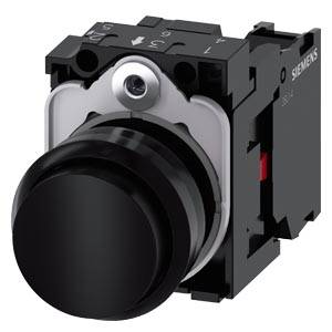 Siemens 3SU11000BB101CA0-Z X90 – Siemens Pushbutton, 22 mm, round, plastic, black, pushbutton, raised, momentary contact type, with h