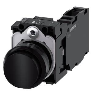 Siemens 3SU11000BB101FA0-Z Y12 – Siemens Pushbutton, 22 mm, round, plastic, black, pushbutton, raised, momentary contact type, with h