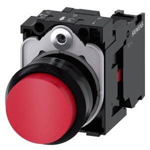 Siemens 3SU11000BB201CA0-Z Y10 – Siemens Pushbutton, 22 mm, round, plastic, red, pushbutton, raised, momentary contact type, with hol