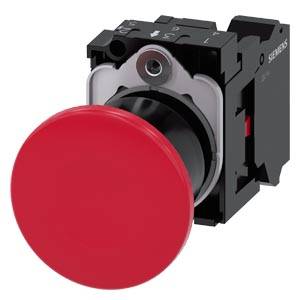 Siemens 3SU11001BA203CA0-Z X90 – Siemens Mushroom pushbutton, 22 mm, round, plastic, red, 40mm, latching, pull-to-unlatch mechanism,