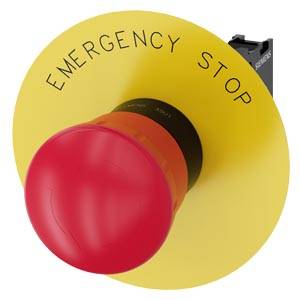Siemens 3SU11001HB201CG0 – Siemens EMERGENCY STOP mushroom pushbutton, 22 mm, round, plastic, red, 40 mm, positive latching, ac