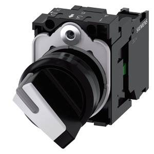 Siemens 3SU11002BF601BA0 – Siemens Selector switch, illuminable, 22 mm, round, plastic, white, selector switch, short, 2 switch