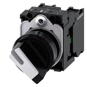Siemens 3SU11002BF601MA0-Z Y19 – Siemens Selector switch, illuminable, 22 mm, round, plastic, white, selector switch, short, 2 switch