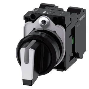 Siemens 3SU11002BL603NA0-Z Y15 – Siemens Selector switch, illuminable, 22 mm, round, plastic, white, selector switch, short, 3 switch