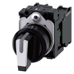 Siemens 3SU11002BM601NA0-Z X90 – Siemens Selector switch, illuminable, 22 mm, round, plastic, white, selector switch, short, 3 switch