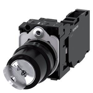 Siemens 3SU11004BF111FA0-Z Y19 – Siemens RONIS key-operated switch, 22 mm, round, plastic, lock number SB30, with 2 keys, 2 switch po