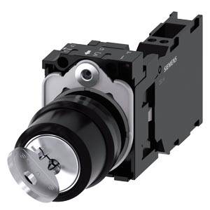 Siemens 3SU11004BF113FA0-Z Y19 – Siemens RONIS key-operated switch, 22 mm, round, plastic, lock number SB30, with 2 keys, 2 switch po