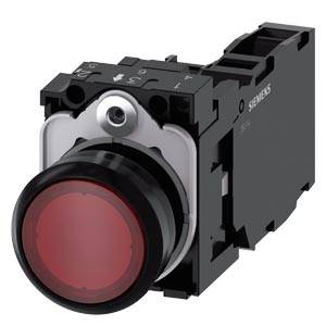 Siemens 3SU11020AB201FA0-Z Y13 – Siemens Illuminated pushbutton, 22 mm, round, plastic, red, pushbutton, flat, momentary contact type