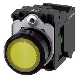 Siemens 3SU11020AB303BA0-Z Y10 – Siemens Illuminated pushbutton, 22 mm, round, plastic, yellow, pushbutton, flat, momentary contact t