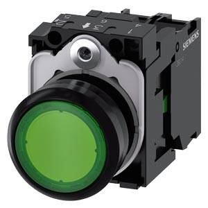 Siemens 3SU11020AB401BA0-Z Y10 – Siemens Illuminated pushbutton, 22 mm, round, plastic, green, pushbutton, flat, momentary contact ty