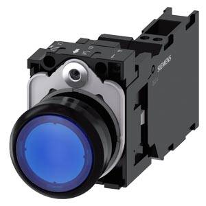 Siemens 3SU11020AB503FA0-Z X90 – Siemens Illuminated pushbutton, 22 mm, round, plastic, blue, pushbutton, flat, momentary contact typ