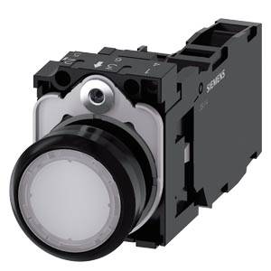 Siemens 3SU11020AB601FA0-Z Y15 – Siemens Illuminated pushbutton, 22 mm, round, plastic, white, pushbutton, flat, momentary contact ty