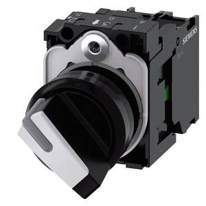 Siemens 3SU11032BF641BA0 – Siemens Selector switch, illuminable, 22 mm, round, plastic, white, knob, short, 2 switch positions