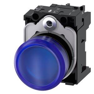 Siemens 3SU11036AA501AA0-Z Y11 – Siemens Indicator lights, 22 mm, round, plastic, blue, lens, smooth, with holder, LED module with in