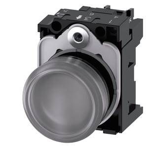 Siemens 3SU11036AA701AA0 – Siemens Indicator lights, 22 mm, round, plastic, clear, lens, smooth, with holder, LED module with i