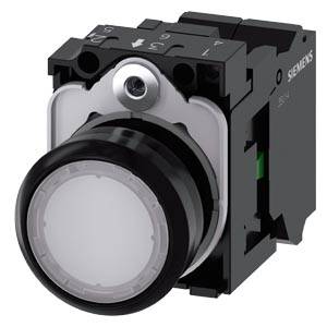 Siemens 3SU11060AB603BA0-Z X90 – Siemens Illuminated pushbutton, 22 mm, round, plastic, white, pushbutton, flat, momentary contact ty