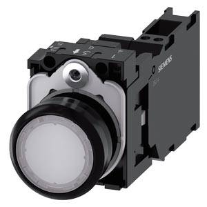 Siemens 3SU11060AB603FA0-Z X90 – Siemens Illuminated pushbutton, 22 mm, round, plastic, white, pushbutton, flat, momentary contact ty