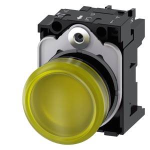 Siemens 3SU11066AA301AA0 – Siemens Indicator lights, 22 mm, round, plastic, yellow, lens, smooth, with holder, LED module, with