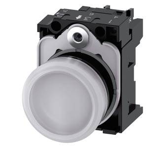 Siemens 3SU11066AA601AA0-Z Y15 – Siemens Indicator lights, 22 mm, round, plastic, white, lens, smooth, with holder, LED module, with