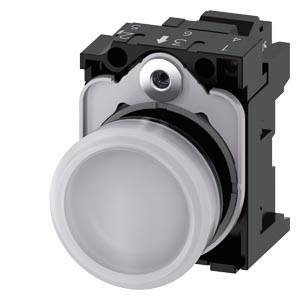 Siemens 3SU11066AA603AA0-Z Y12 – Siemens Indicator lights, 22 mm, round, plastic, white, lens, smooth, with holder, LED module, with