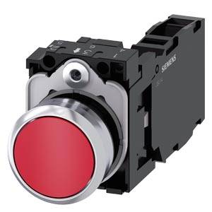 Siemens 3SU11500AB201FA0-Z Y13 – Siemens Pushbutton, 22 mm, round, metal, shiny, red, pushbutton, flat, momentary contact type, with