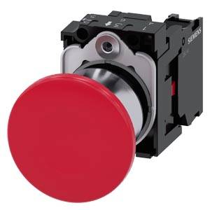 Siemens 3SU11501BA201CA0 – Siemens Mushroom pushbutton, 22 mm, round, metal, shiny, red, 40 mm, latching, pull-to-unlatch mecha