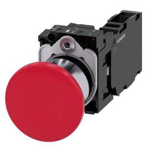 Siemens 3SU11501BA201FA0-Z Y19 – Siemens Mushroom pushbutton, 22 mm, round, metal, shiny, red, 40mm, latching, pull-to-unlatch mechan
