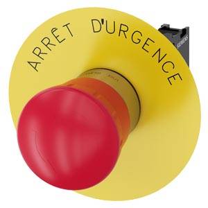 Siemens 3SU11501HB201CJ0 – Siemens EMERGENCY STOP mushroom pushbutton, 22 mm, round, metal, shiny, red, 40 mm, positive latchin