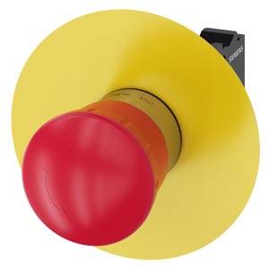 Siemens 3SU11501HB203PF0 – Siemens EMERGENCY STOP mushroom pushbutton, 22 mm, round, metal, shiny, red, 40 mm, positive latchin