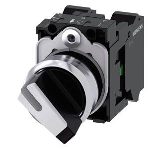 Siemens 3SU11502BF603MA0-Z X90 – Siemens Selector switch, illuminable, 22 mm, round, metal, shiny, white, selector switch, short, 2 s
