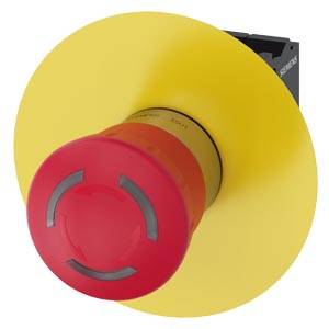 Siemens 3SU11521HB203PF0 – Siemens EMERGENCY STOP mushroom pushbutton, illuminable, 22 mm, round, metal, shiny, red, 40 mm, pos