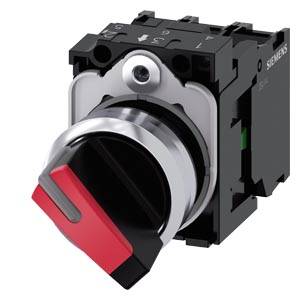 Siemens 3SU11522BF201MA0 – Siemens Toggle switch, illuminated, 22 mm, round, metal, shiny, red, knob, short, 2 switch positions