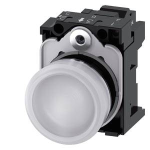 Siemens 3SU11526AA603AA0-Z Y12 – Siemens Indicator lights, 22 mm, round, metal, shiny, white, lens, smooth, with holder, LED module w