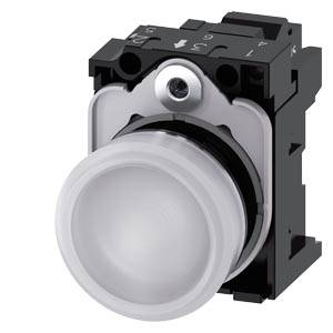 Siemens 3SU11566AA603AA0-Z Y15 – Siemens Indicator lights, 22 mm, round, Metal, shiny, white, lens, smooth, with holder, LED module w