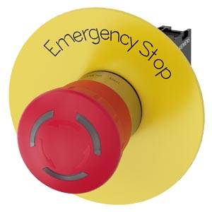 Siemens 3SU11581HB201PT0 – Siemens EMERGENCY STOP mushroom pushbutton, illuminable, 22 mm, round, metal, shiny, red, 40 mm, pos