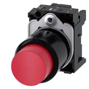 Siemens 3SU12000FB200AA0 – Siemens Pushbutton, compact, with extended stroke (12 mm), 22 mm, round, plastic, red, pushbutton, r