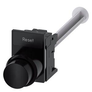 Siemens 3SU12000KB100AA0 – Siemens Pushbutton, compact, with extended stroke (12 mm), 22 mm, round, plastic, black, pushbutton,