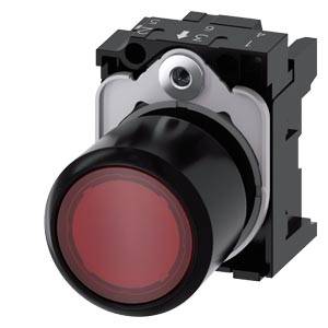 Siemens 3SU12010EB200AA0-Z Y10 – Siemens Pushbutton, compact, with extended stroke (12 mm), 22 mm, round, plastic, red transparent, p