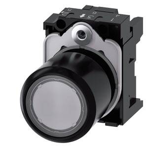 Siemens 3SU12010EB700AA0-Z Y15 – Siemens Pushbutton, compact, with extended stroke (12 mm), 22 mm, round, plastic, clear, pushbutton,