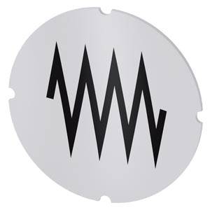 Siemens 3SU19000AB710QW0 – Siemens Inscription plate for illuminated pushbutton, round, milky with black font, with graphic sym