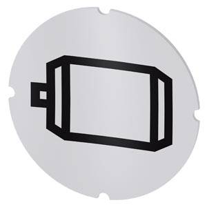Siemens 3SU19000AB710RA0 – Siemens Inscription plate for illuminated pushbutton, round, milky with black font, with graphic sym