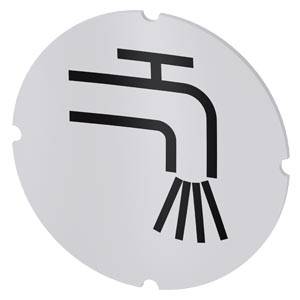 Siemens 3SU19000AB710RC0 – Siemens Inscription plate for illuminated pushbutton, round, milky with black font, with graphic sym