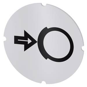Siemens 3SU19000AB710RH0 – Siemens Inscription plate for illuminated pushbutton, round, milky with black font, with graphic sym