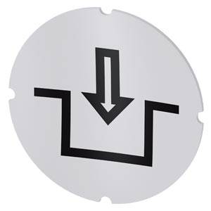 Siemens 3SU19000AB710RK0 – Siemens Inscription plate for illuminated pushbutton, round, milky with black font, with graphic sym